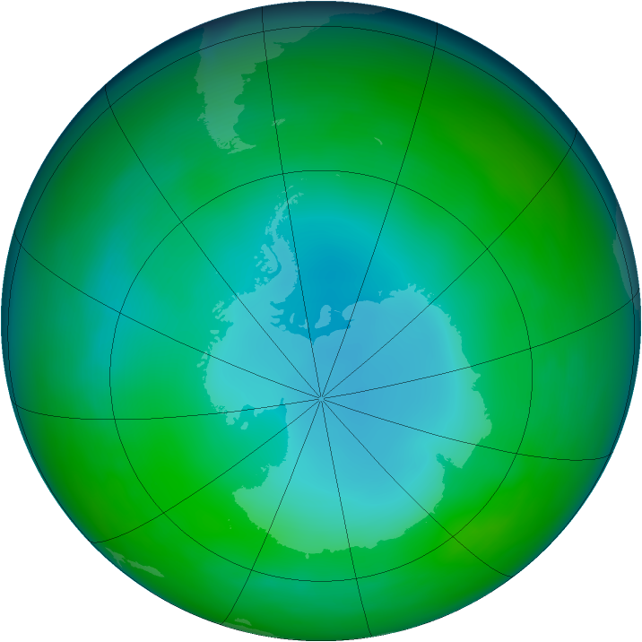 Antarctic ozone map for June 2007